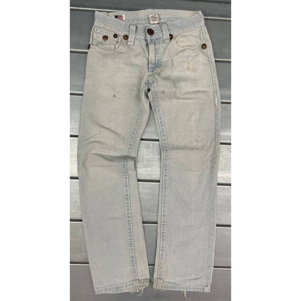 True Religion Ricky Super T Denim Jeans Mens 30x31 Light Wash Distressed‎ Y2K